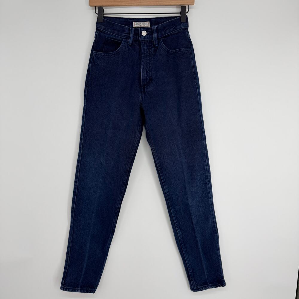 Vintage Guess USA Made Cotton Blue Tapered Jeans 80's 90's High Rise Womens 27